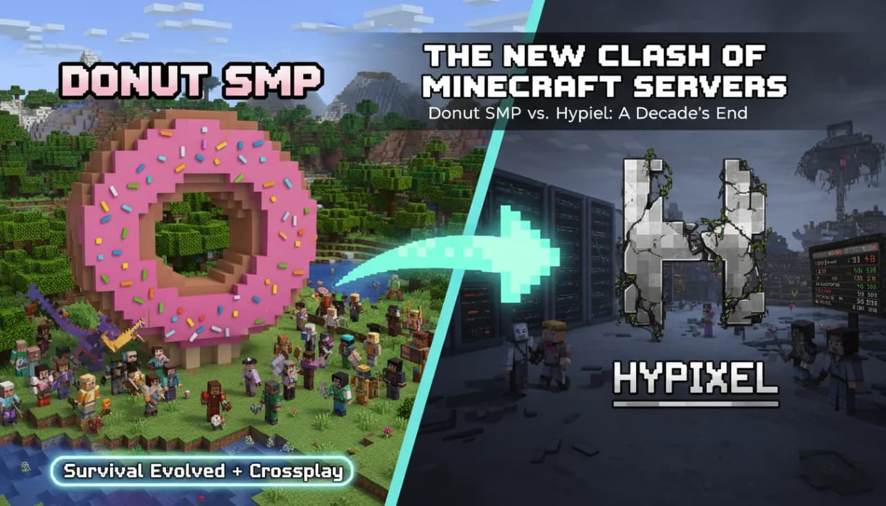 Donut SMP vs. Hypixel: The New Clash of Minecraft Servers Cover