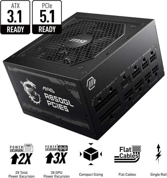 MSI MAG A850GL PCIE5: The 850W PSU You Need Now Cover