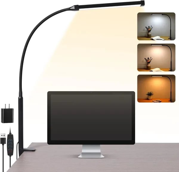 Voncerus LED Desk Lamp: Smart Clip-On Light for Home Office Cover