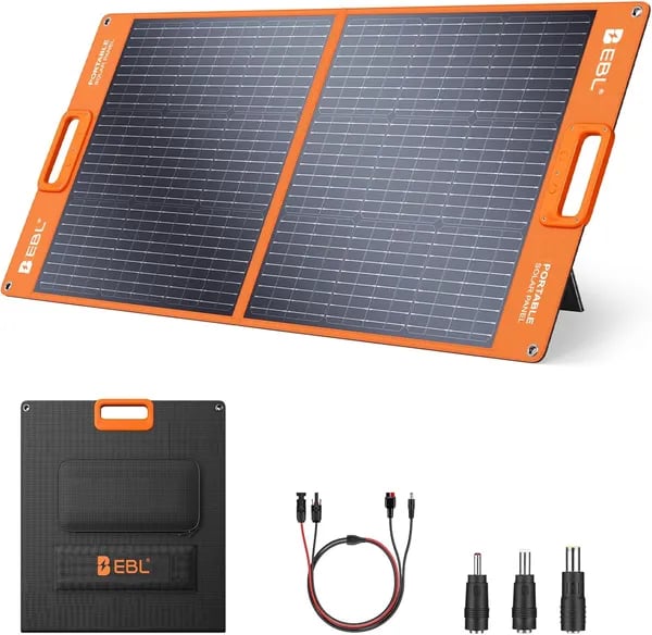 EBL 100W Portable Solar: Upgraded Power On-the-Go Cover
